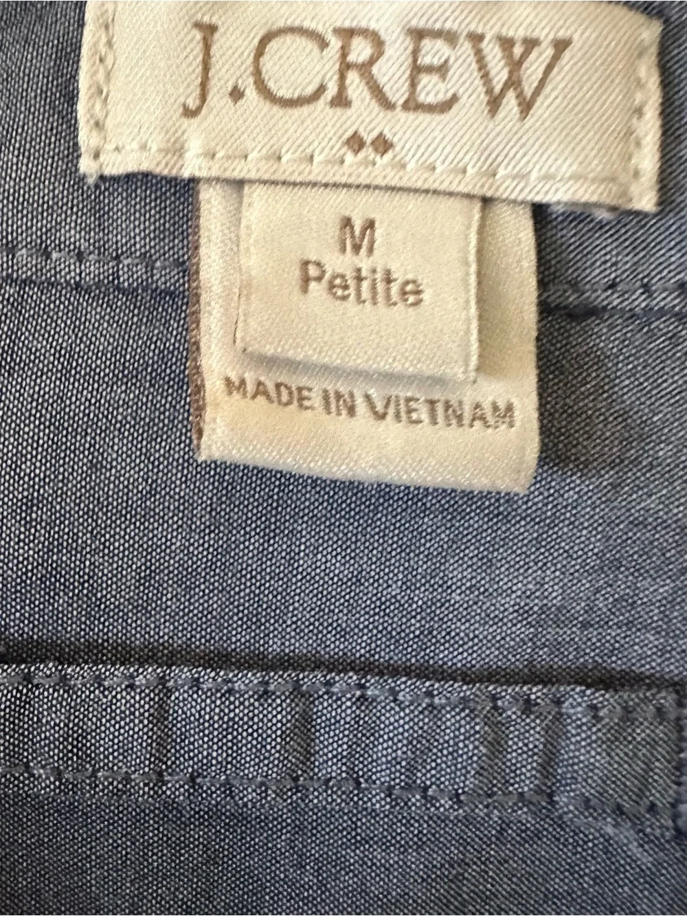 J. Crew Women’s Chambray Button-Up Top in Denim Blue 100% Cotton M/P